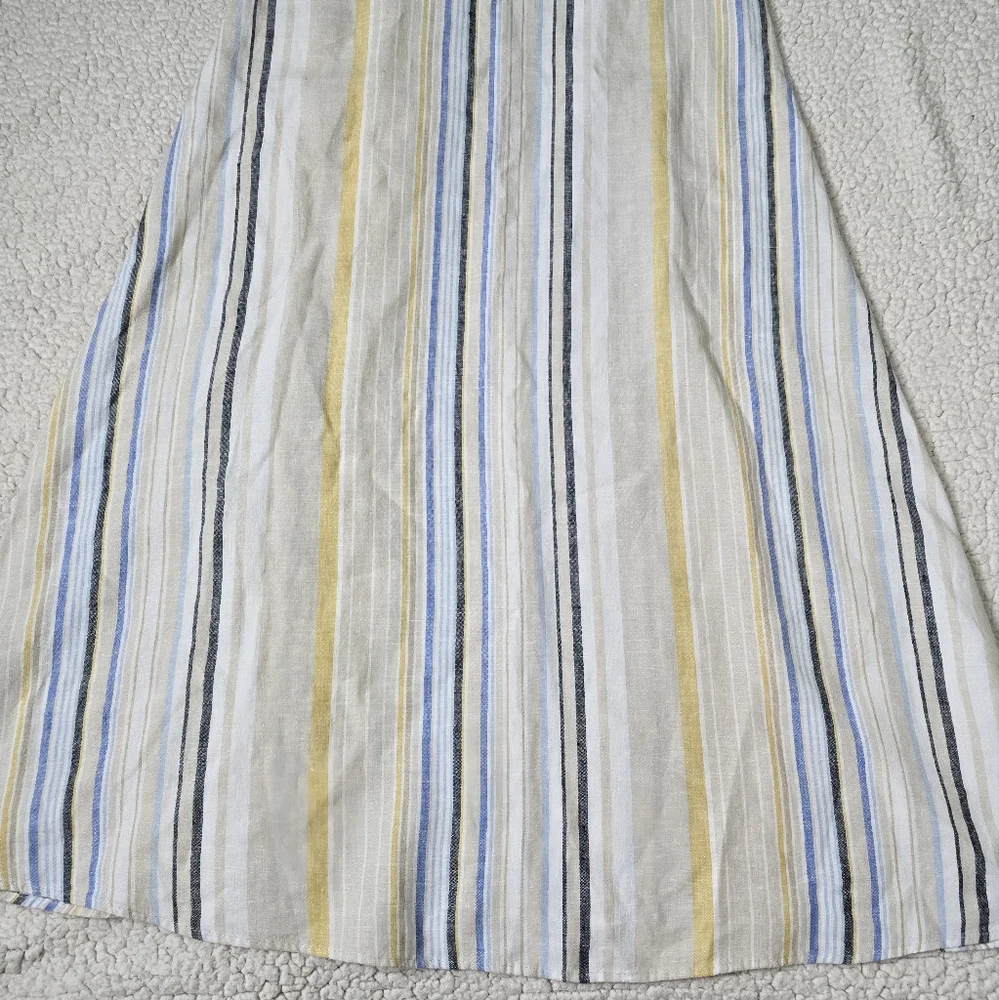 J. Jill V-Neck Linen Striped A-Line Maxi Dress Size S - Picture 6 of 12